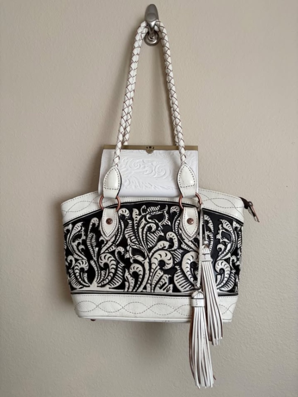 Patricia Nash Leather Purse and NWT Wallet / Billfold White and black